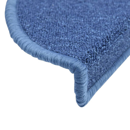 Stair Mats 10 pcs 56x17x3 cm Blue Half Round