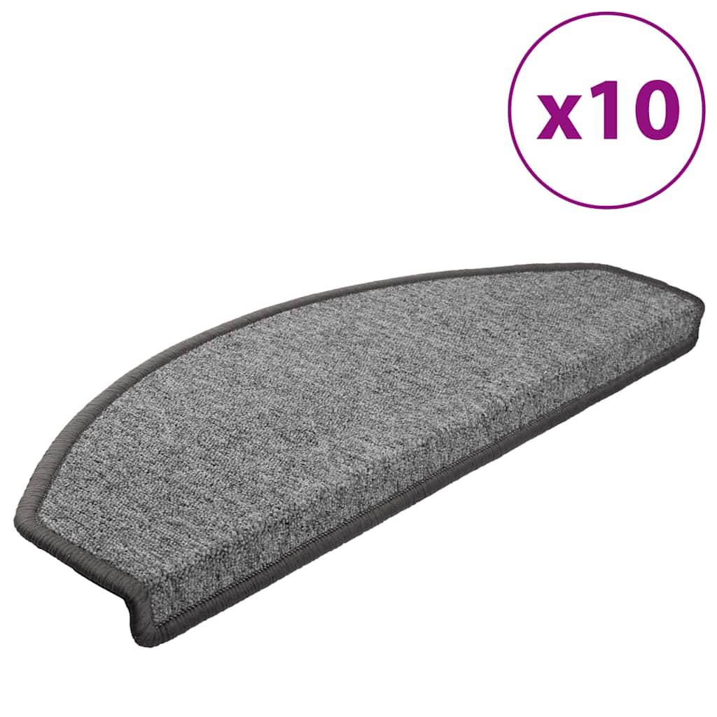 Stair Mats 10 pcs 65x24x4 cm Dark Grey Half Round Large