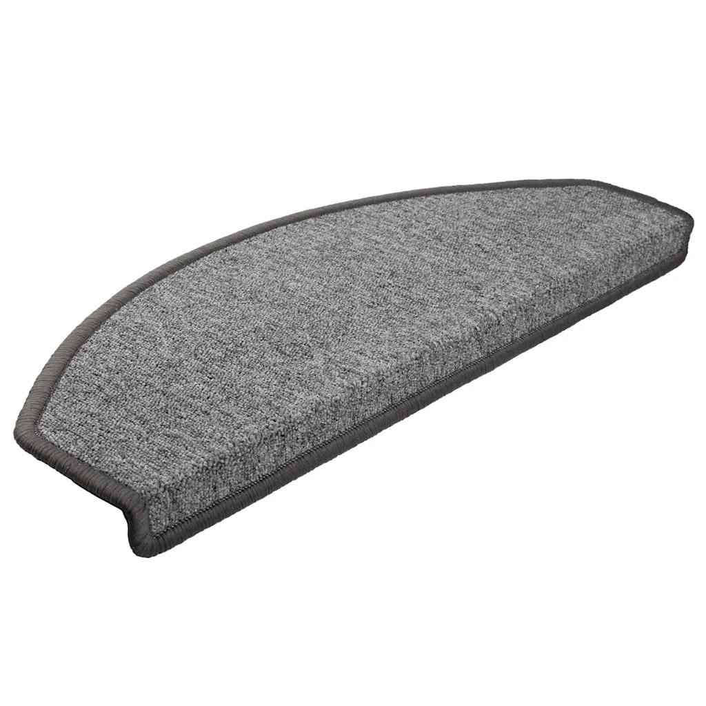 Stair Mats 10 pcs 65x24x4 cm Dark Grey Half Round Large