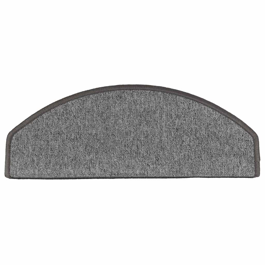 Stair Mats 10 pcs 65x24x4 cm Dark Grey Half Round Large