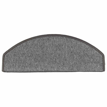 Stair Mats 10 pcs 65x24x4 cm Dark Grey Half Round Large