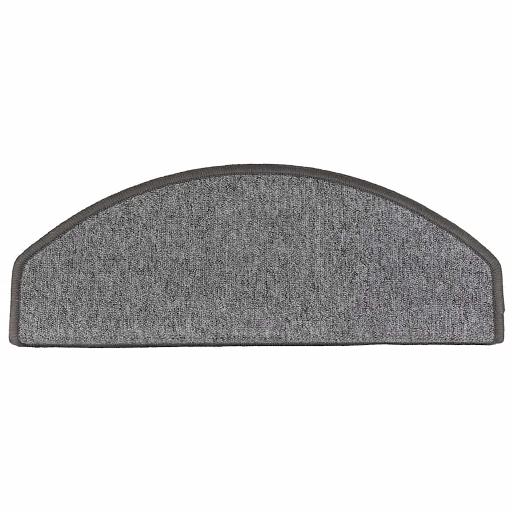 Stair Mats 10 pcs 65x24x4 cm Dark Grey Half Round Large