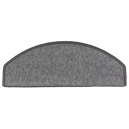 Stair Mats 10 pcs 65x24x4 cm Dark Grey Half Round Large