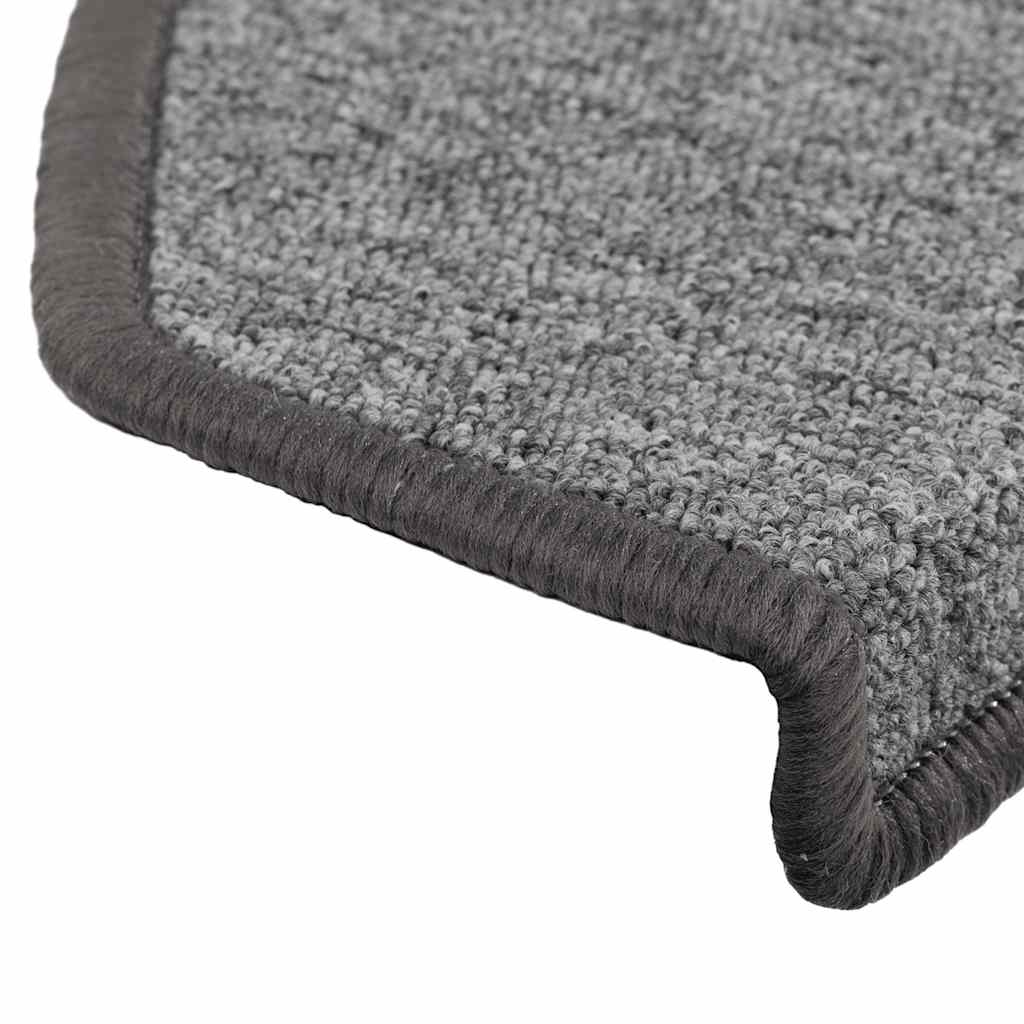 Stair Mats 10 pcs 65x24x4 cm Dark Grey Half Round Large