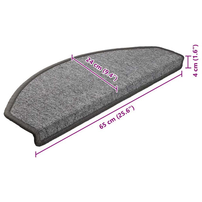 Stair Mats 10 pcs 65x24x4 cm Dark Grey Half Round Large