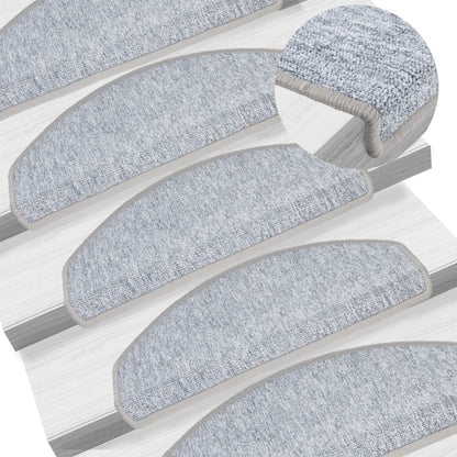 Stair Mats 10 pcs 65x24x4 cm Light Grey Half Round Large