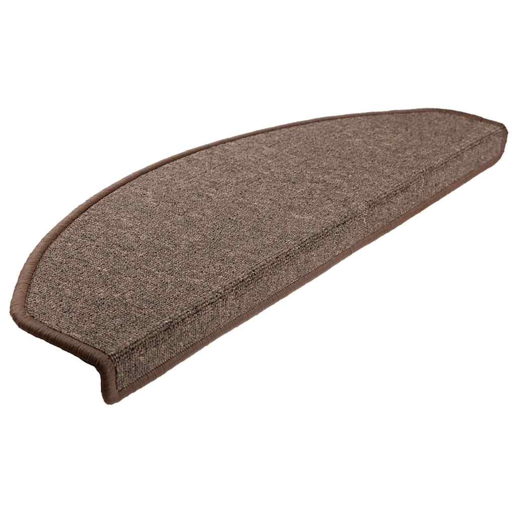 Stair Mats 10 pcs 65x24x4 cm Coffee Brown Half Round Large