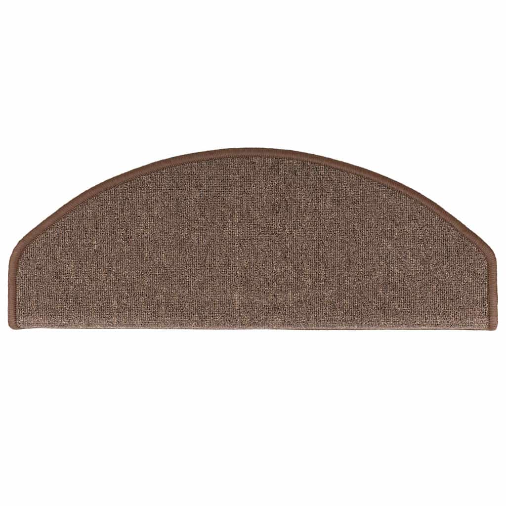 Stair Mats 10 pcs 65x24x4 cm Coffee Brown Half Round Large