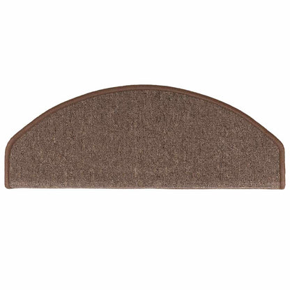 Stair Mats 10 pcs 65x24x4 cm Coffee Brown Half Round Large