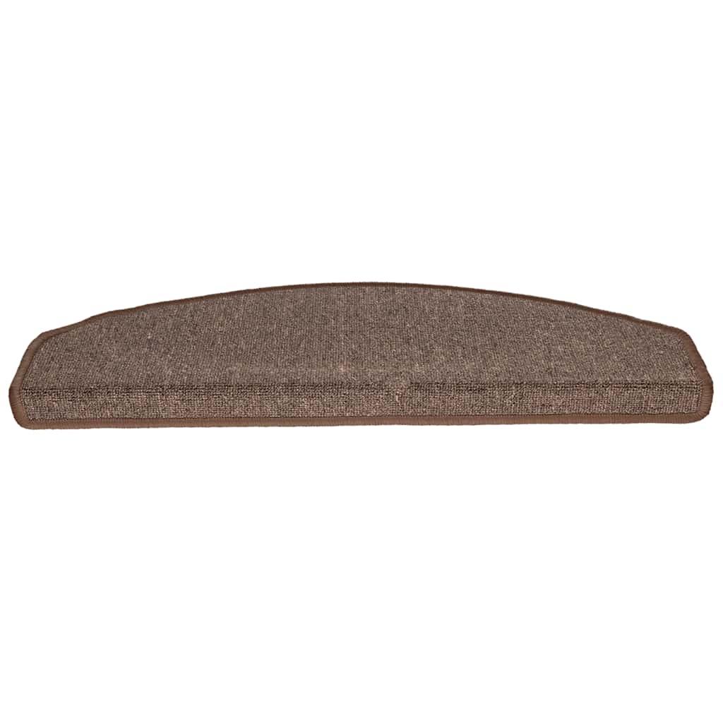 Stair Mats 10 pcs 65x24x4 cm Coffee Brown Half Round Large