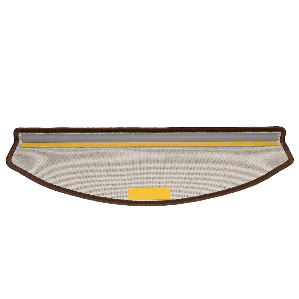 Stair Mats 10 pcs 65x24x4 cm Coffee Brown Half Round Large