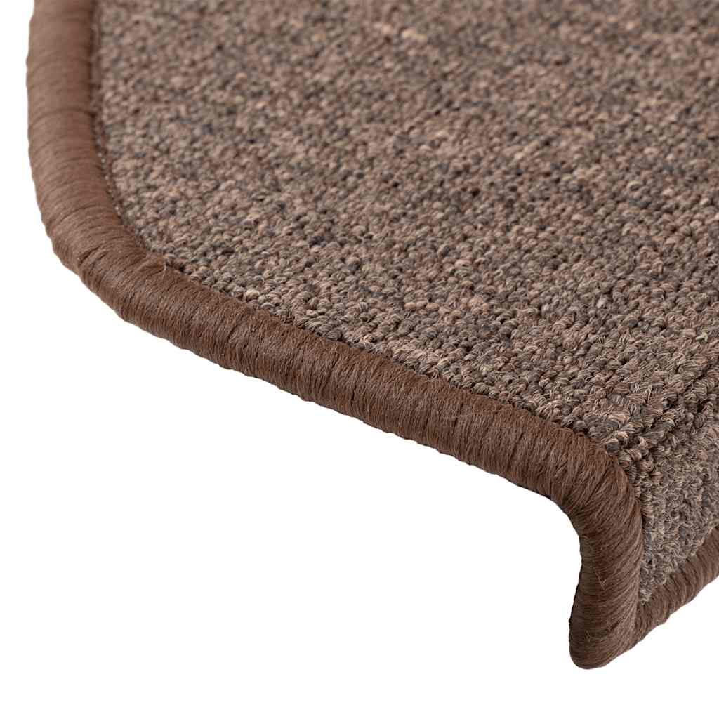 Stair Mats 10 pcs 65x24x4 cm Coffee Brown Half Round Large