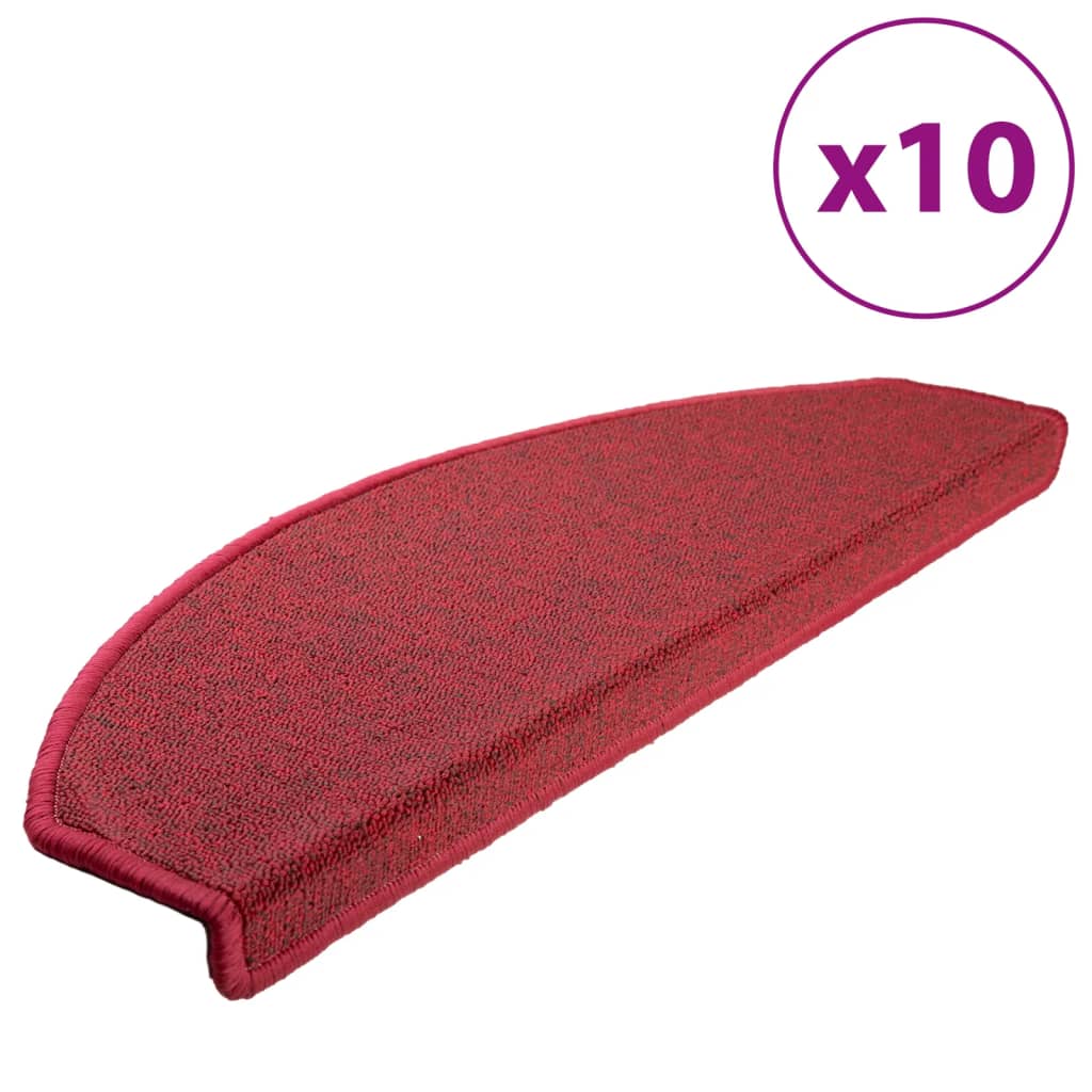 Stair Mats 10 pcs 65x24x4 cm Red Half Round Large