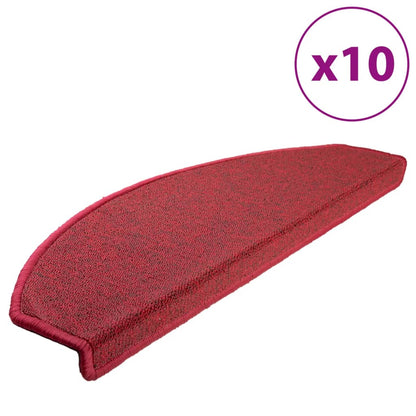 Stair Mats 10 pcs 65x24x4 cm Red Half Round Large