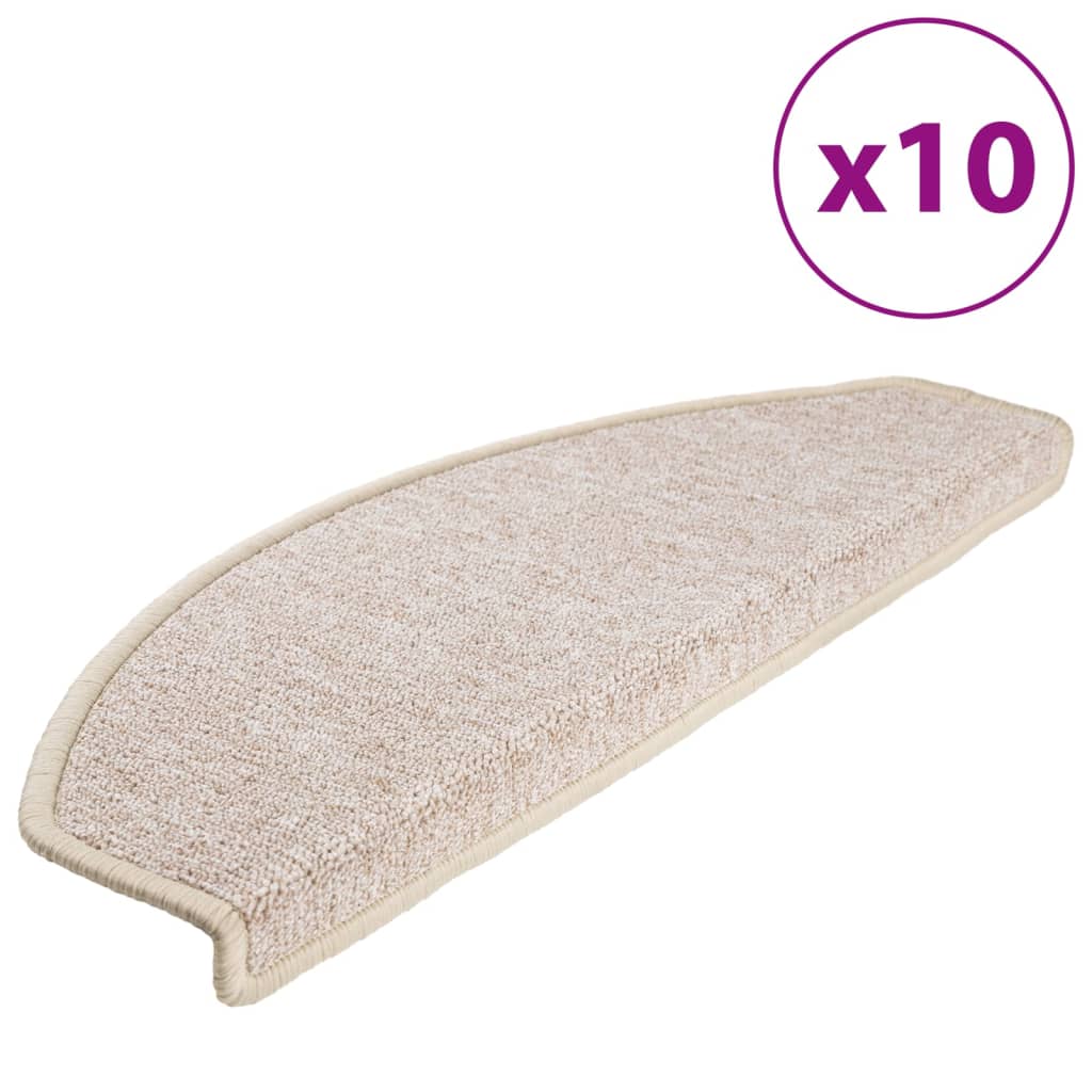 Stair Mats 10 pcs 65x24x4 cm Taupe Half Round Large