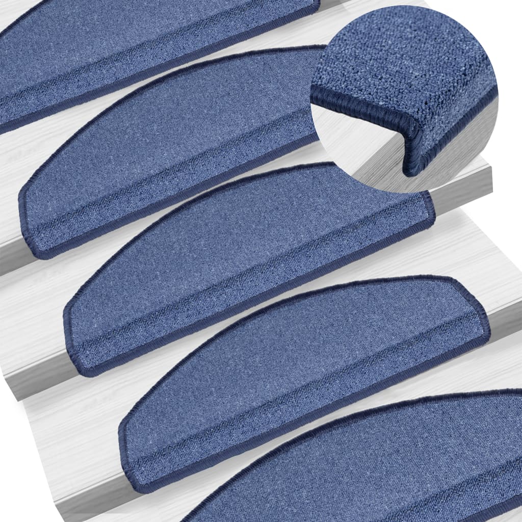 Stair Mats 10 pcs 65x24x4 cm Blue Half Round Large