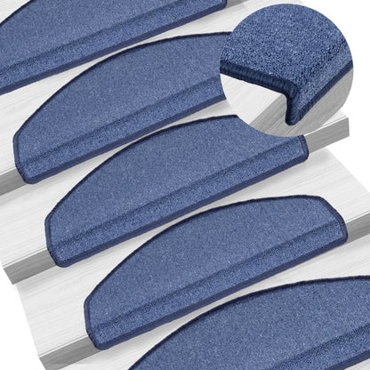 Stair Mats 10 pcs 65x24x4 cm Blue Half Round Large
