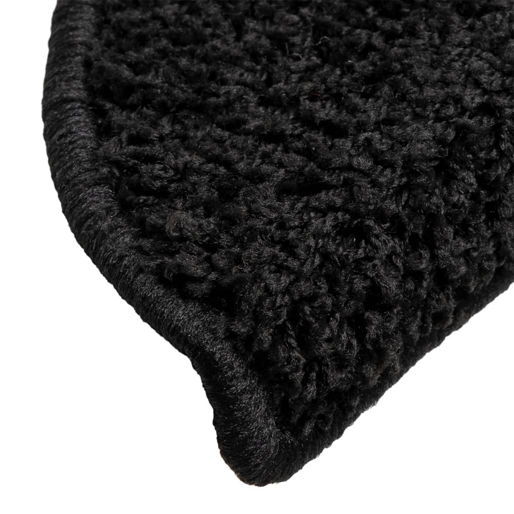 Stair Mats 10 pcs 56x17x3 cm Black Half Round