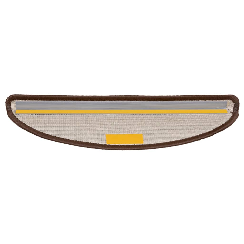 Stair Mats 10 pcs 56x17x3 cm Brown Half Round