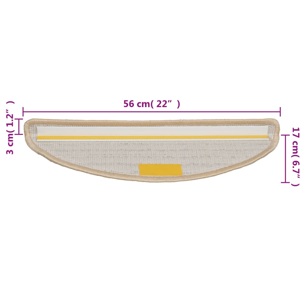 | Stair mats | Other 10 pcs Cream 56 x 17 x 3 cm