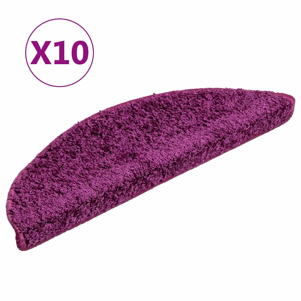 Stair Mats 10 pcs 56x17x3 cm Violet Half Round