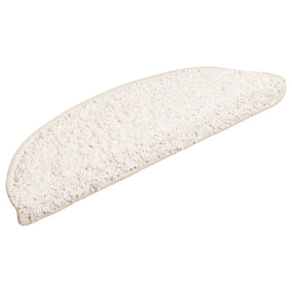 Stair Mats 10 pcs 56x17x3 cm White Half Round