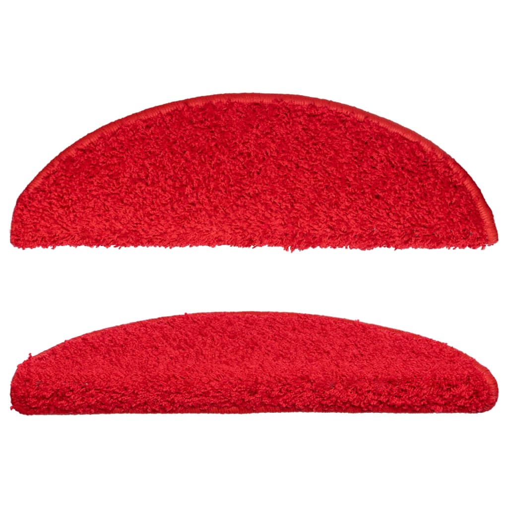 Stair Mats 10 pcs 56x17x3 cm Red Half Round