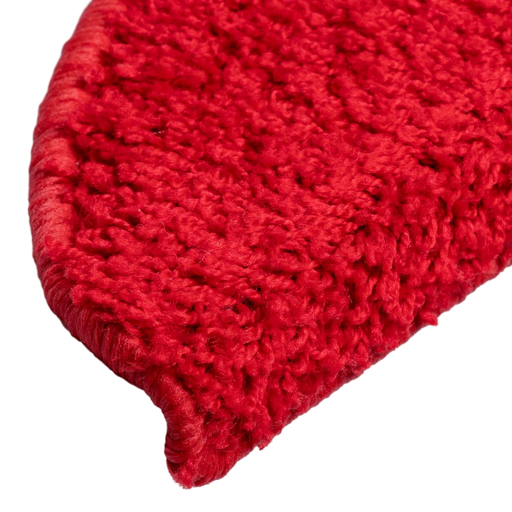Stair Mats 10 pcs 56x17x3 cm Red Half Round