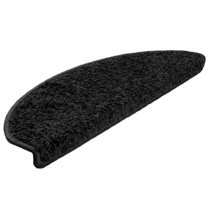 Stair Mats 10 pcs 65x21x4 cm Black Half Round Large