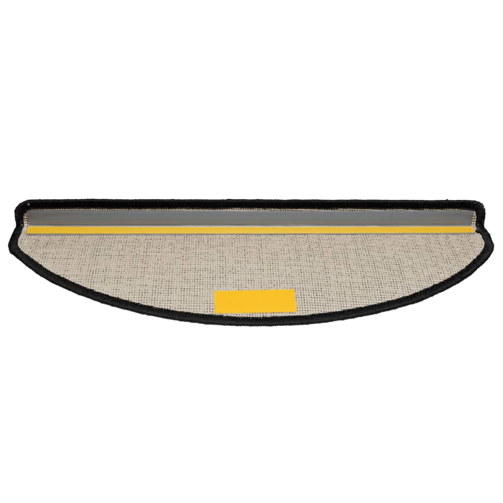 Stair Mats 10 pcs 65x21x4 cm Black Half Round Large