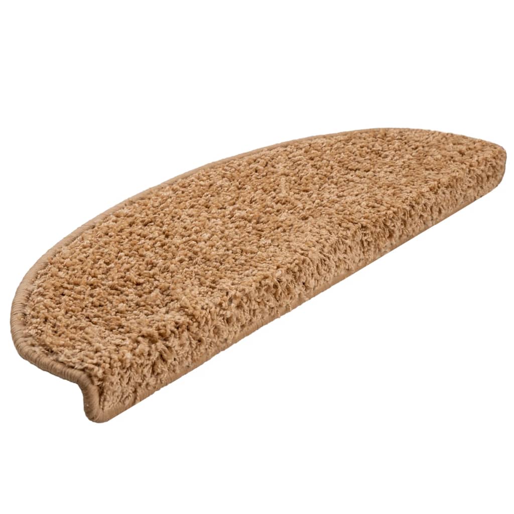 Stair Mats 10 pcs 65x21x4 cm Beige Half Round Large