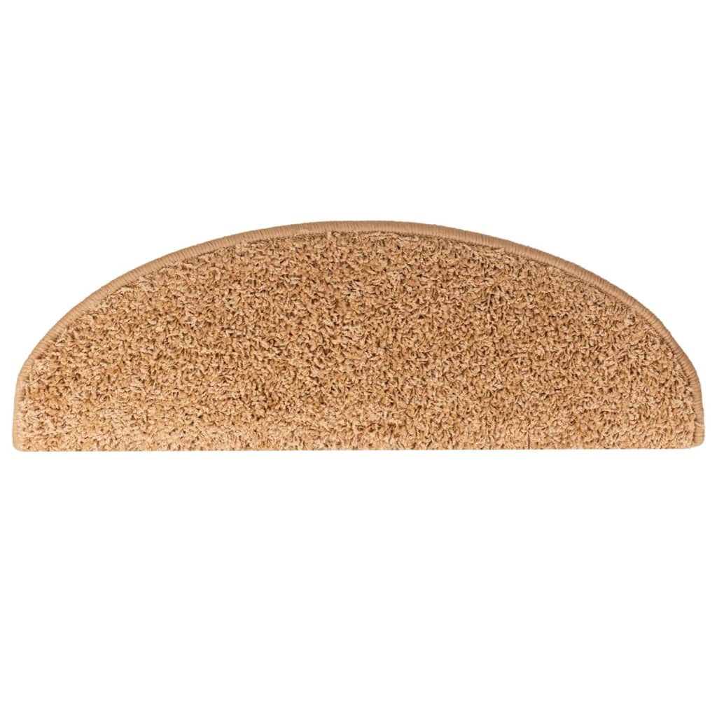 Stair Mats 10 pcs 65x21x4 cm Beige Half Round Large