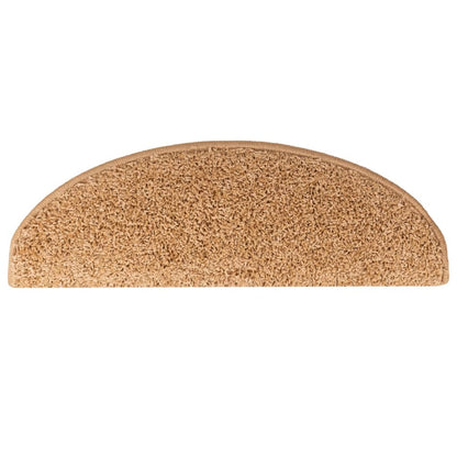 Stair Mats 10 pcs 65x21x4 cm Beige Half Round Large