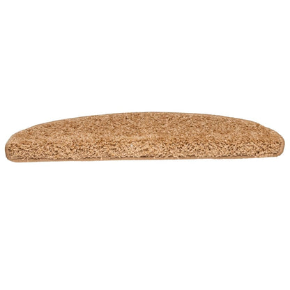 Stair Mats 10 pcs 65x21x4 cm Beige Half Round Large