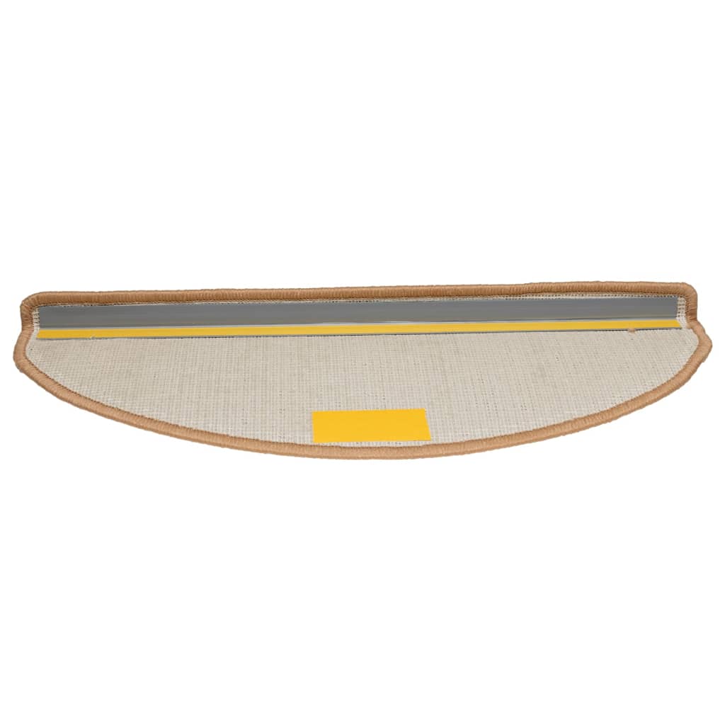 Stair Mats 10 pcs 65x21x4 cm Beige Half Round Large