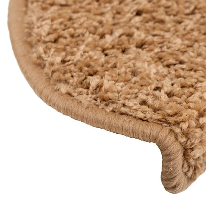 Stair Mats 10 pcs 65x21x4 cm Beige Half Round Large