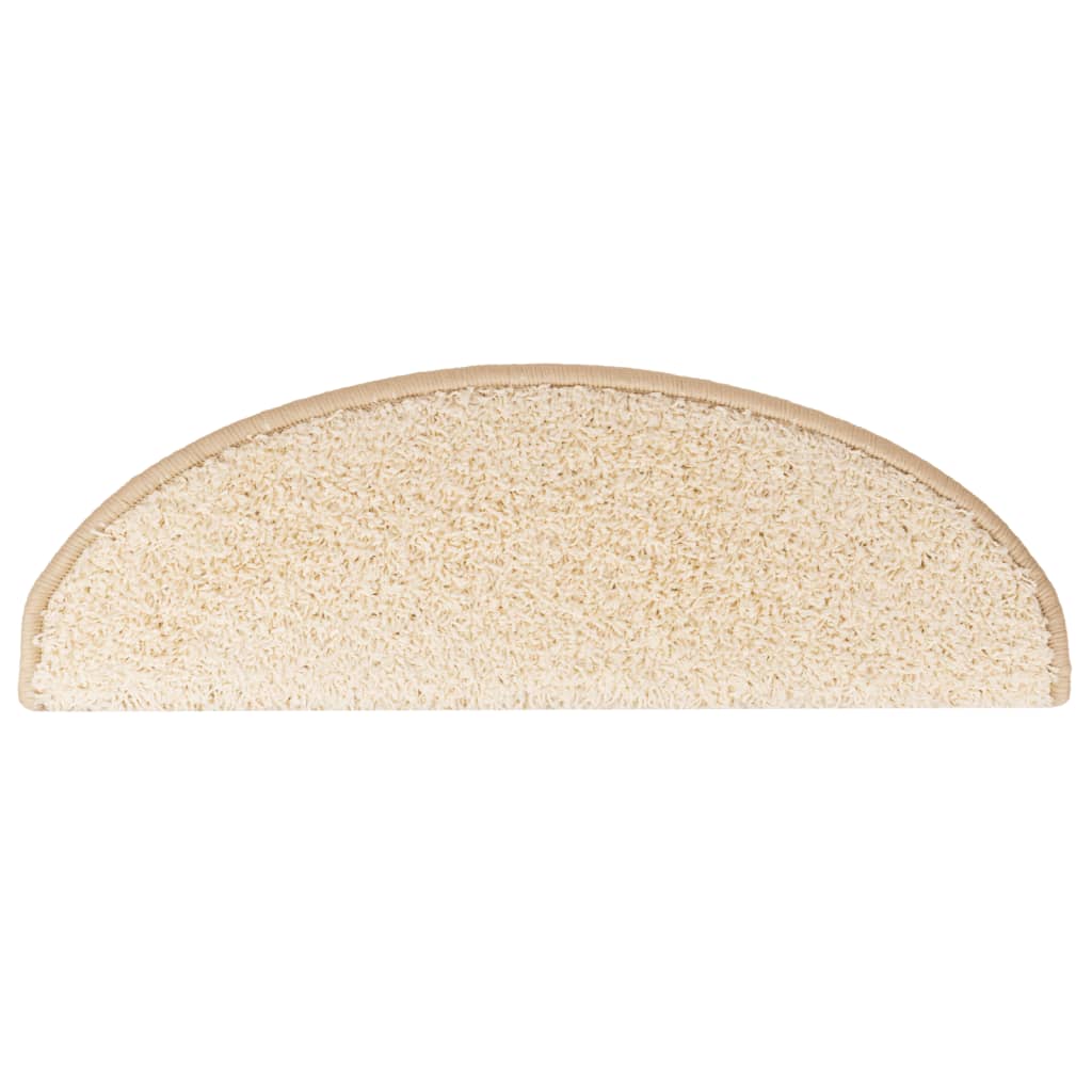 Stair Mats 10 pcs 65x21x4 cm Cream Half Round Large