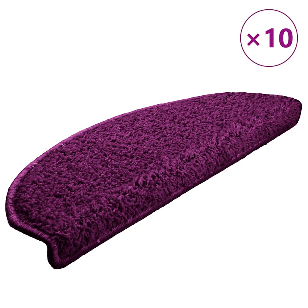 Stair Mats 10 pcs 65x21x4 cm Violet Half Round Large