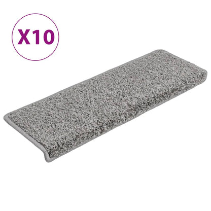 Stair Mats 10 pcs 65x21x4 cm Grey Rectangular Edge