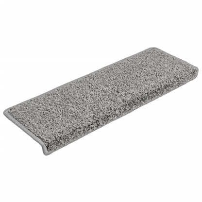 Stair Mats 10 pcs 65x21x4 cm Grey Rectangular Edge