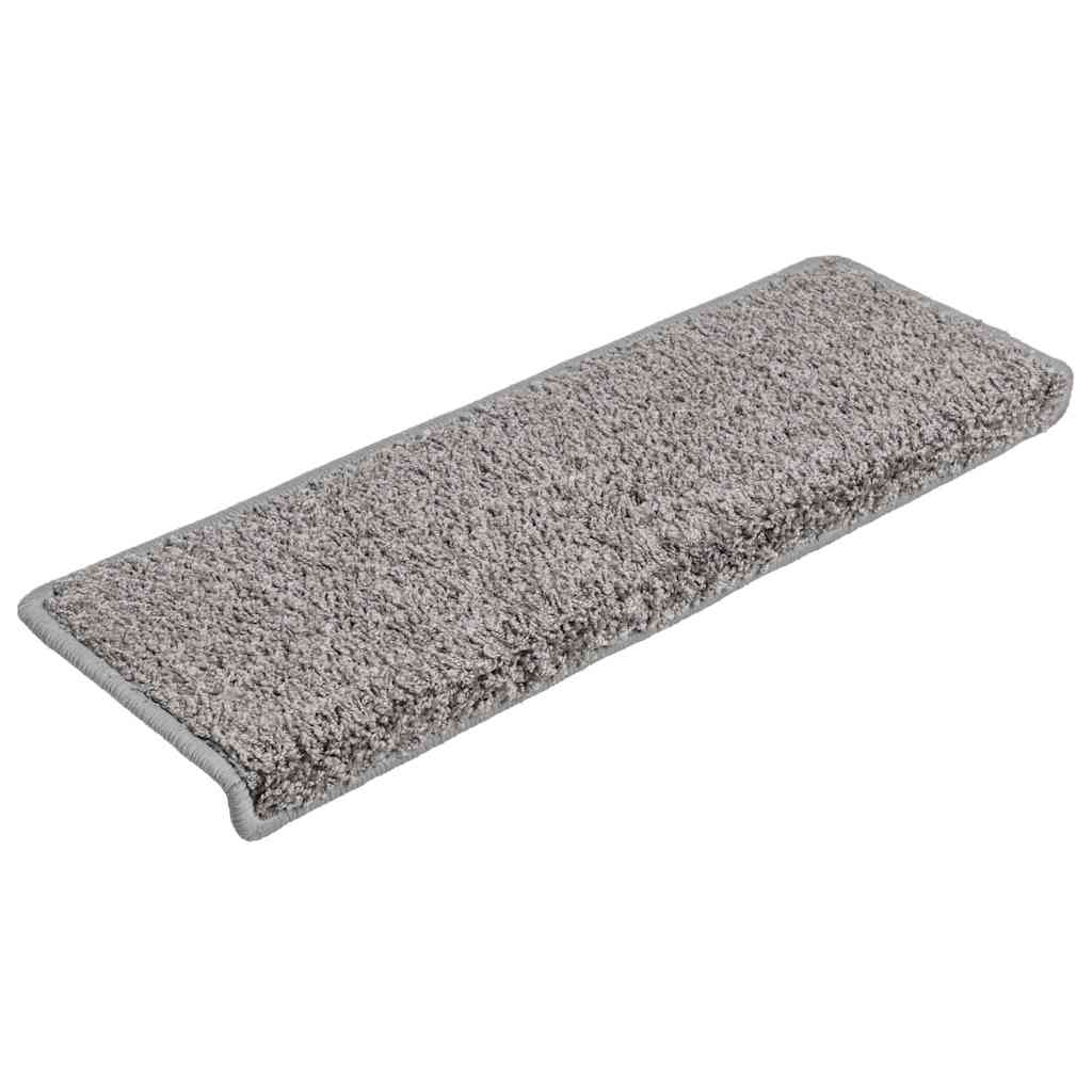 Stair Mats 10 pcs 65x21x4 cm Grey Rectangular Edge