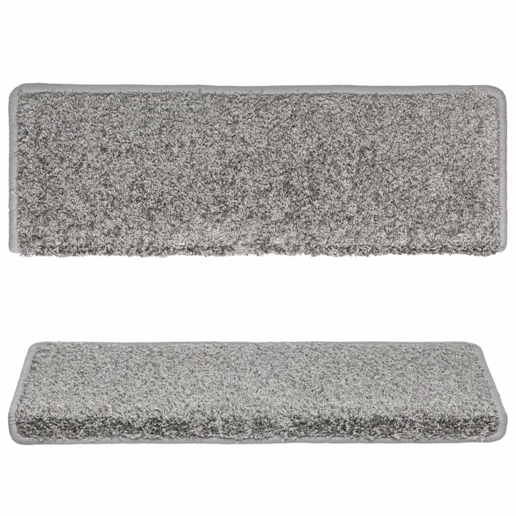 Stair Mats 10 pcs 65x21x4 cm Grey Rectangular Edge