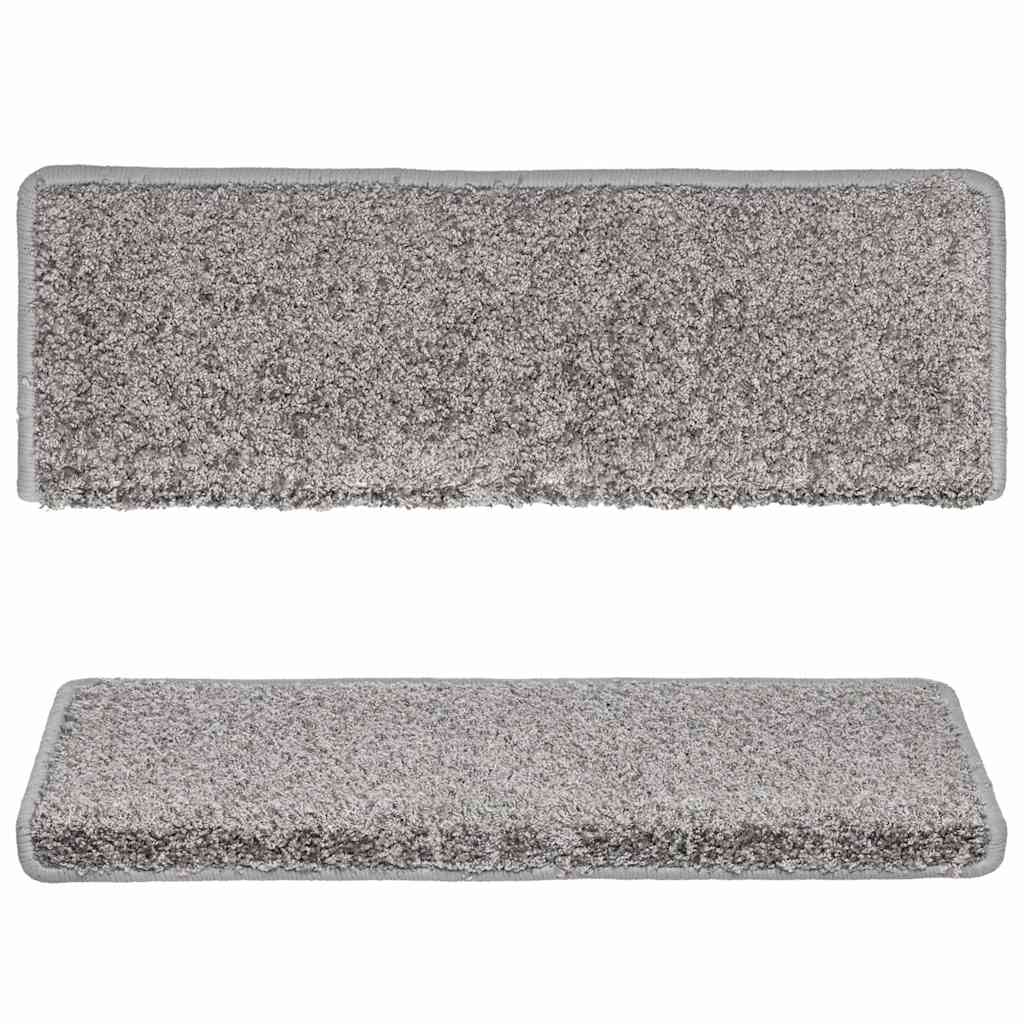 Stair Mats 10 pcs 65x21x4 cm Grey Rectangular Edge