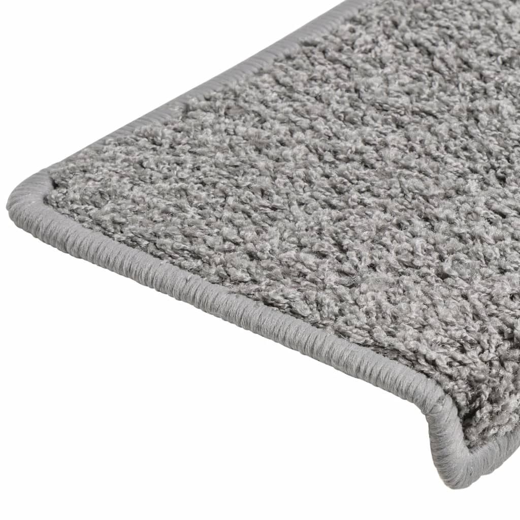 Stair Mats 10 pcs 65x21x4 cm Grey Rectangular Edge