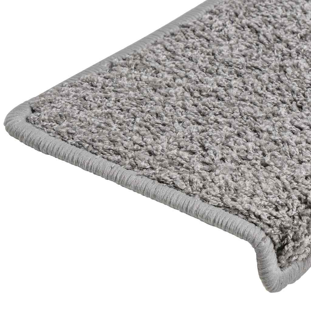 Stair Mats 10 pcs 65x21x4 cm Grey Rectangular Edge