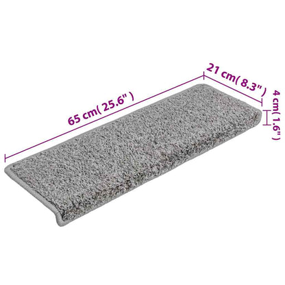 Stair Mats 10 pcs 65x21x4 cm Grey Rectangular Edge