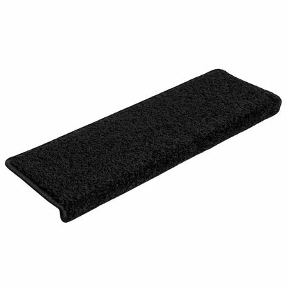 Stair Mats 10 pcs 65x21x4 cm Black Rectangular Edge