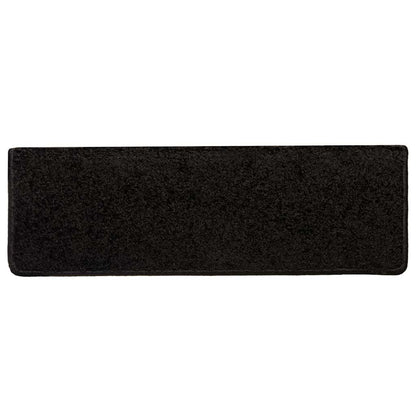 Stair Mats 10 pcs 65x21x4 cm Black Rectangular Edge