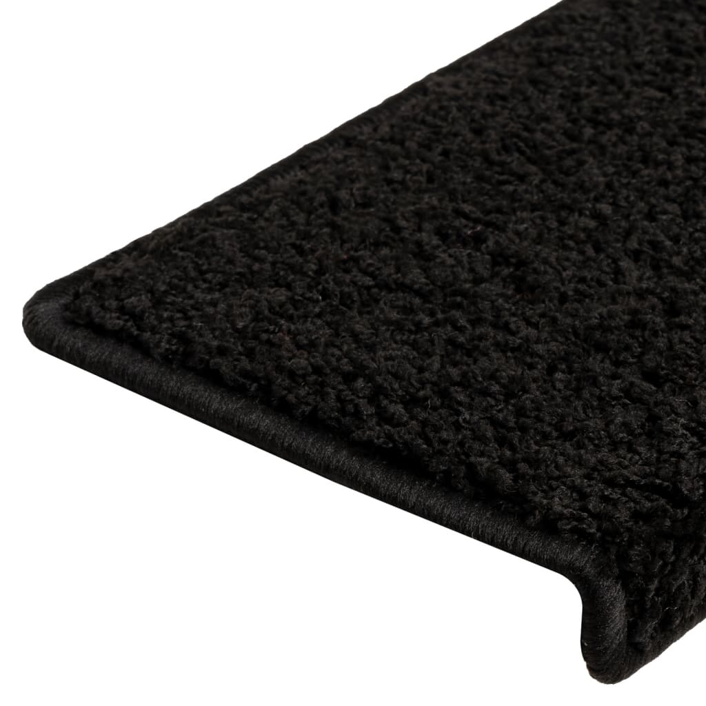 Stair Mats 10 pcs 65x21x4 cm Black Rectangular Edge