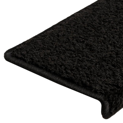 Stair Mats 10 pcs 65x21x4 cm Black Rectangular Edge